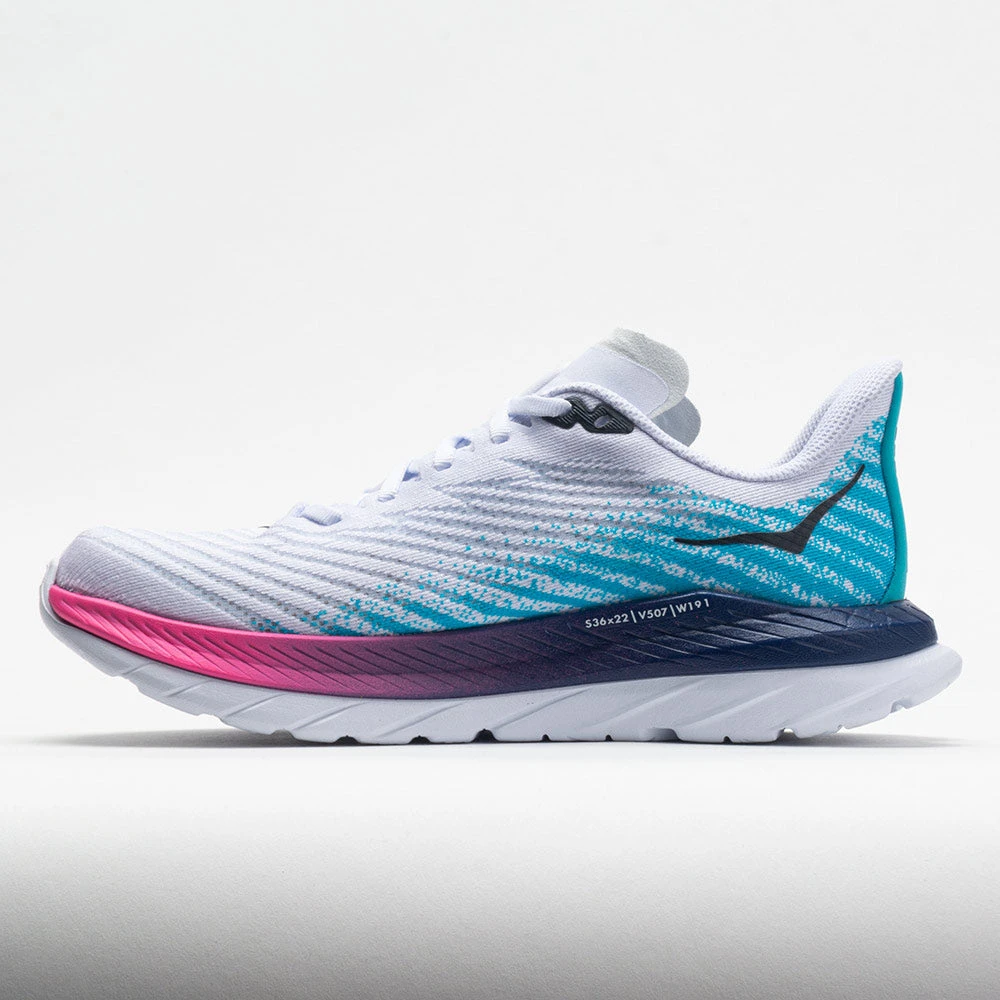 HOKA Mach 5 Women's White/Scuba Blue - Image 2
