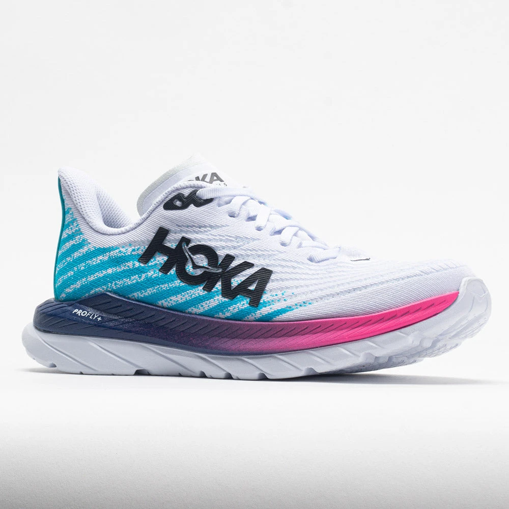HOKA Mach 5 Women's White/Scuba Blue - Image 5