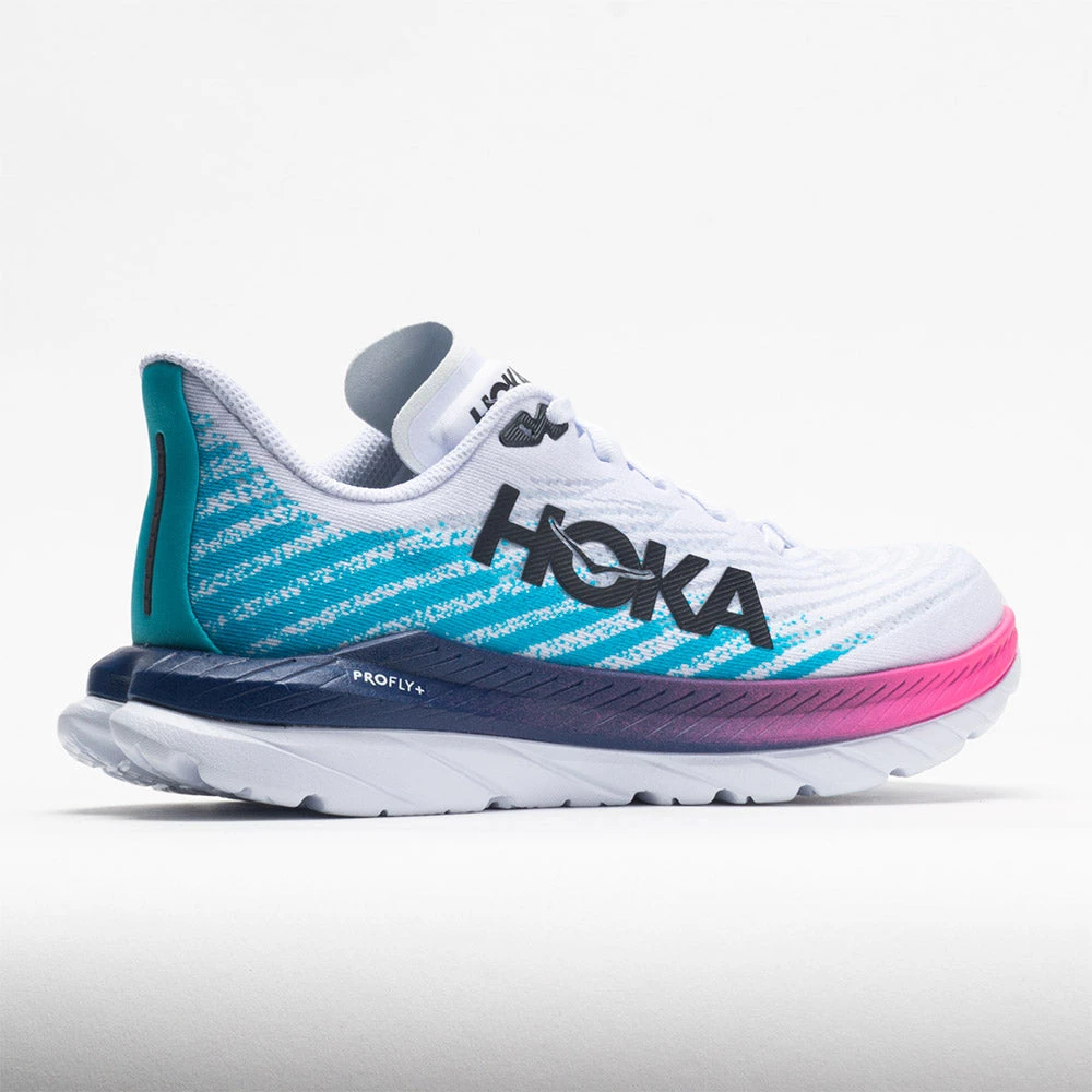 HOKA Mach 5 Women's White/Scuba Blue - Image 6