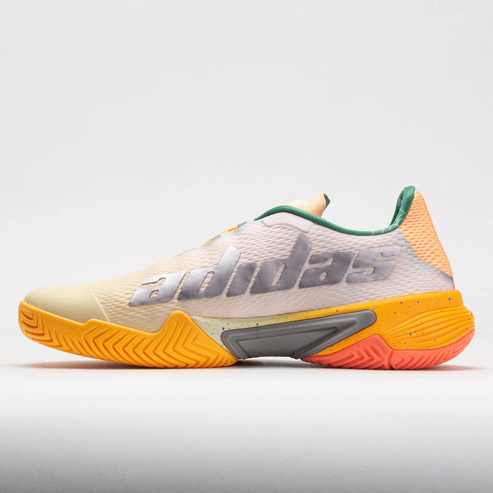 Adidas Barricade Men's White TInt/Taupe Metallic/Acid Orange - Image 2